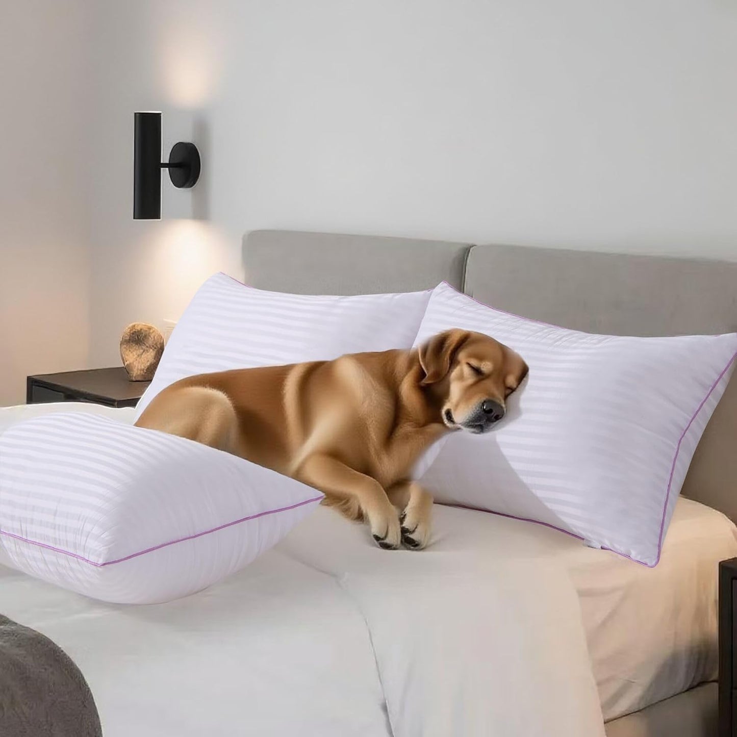 VAINOC Pillows King Size Set of 2,Breathable Hotel Collection Bed Pillows for Sleeping Medium Soft Down Alternative Microfiber Filled,20 x 36 Inches