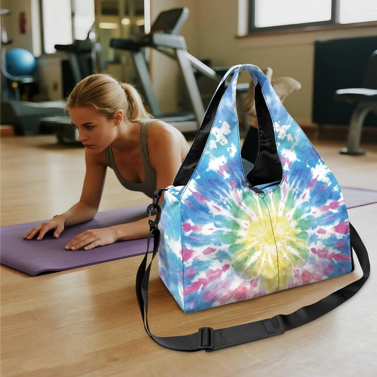 Yoga Mat Bag for Men Women Canvas Yoga Mat Carrier Take In Out Mat Easily for Beach Swim Bags Pool Sports Gym