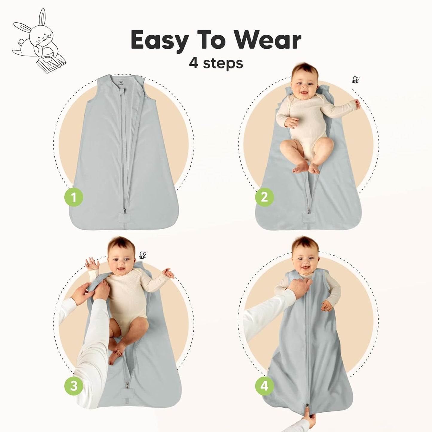 2-Pack Baby Sleep Sacks,Zipper Wearable Blanket - 0.5TOG Organic Cotton,Lightweight,Soft Cozy Toddler Sleeping Sack 6-12 months,Easy to Wear Large Newborn Transition Swaddles Sleepsacks(Toasty, M)