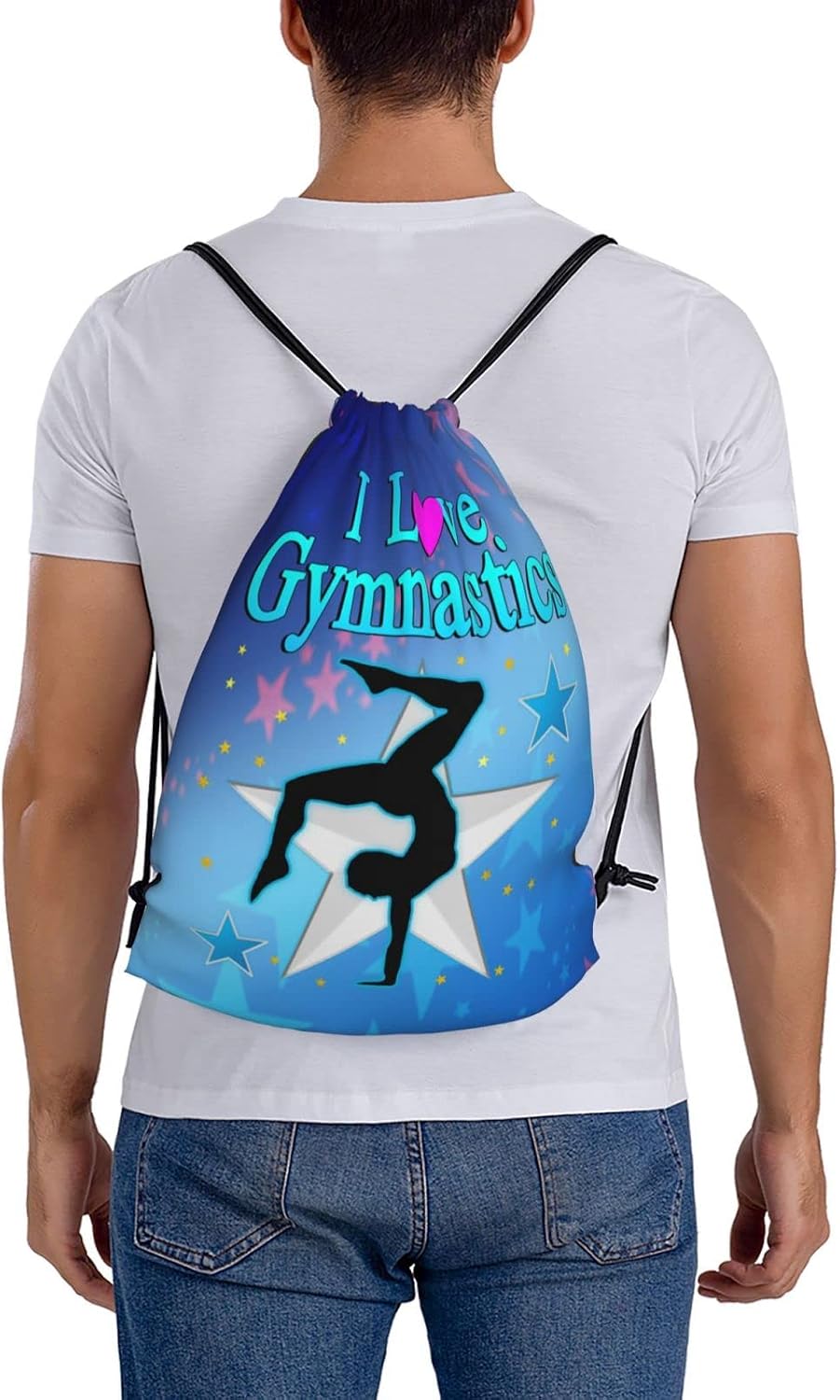 Gymnastics Drawstring Backpack Gym String Bag Drawstring Sackpack Sport For Womens Mens