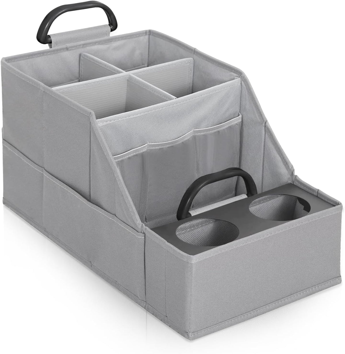MULISOFT Car Seat Organizer - Backseat with 11 Compartments, 2 Cup Holders, and 2 Oversized Side Pockets for Travel and Storage