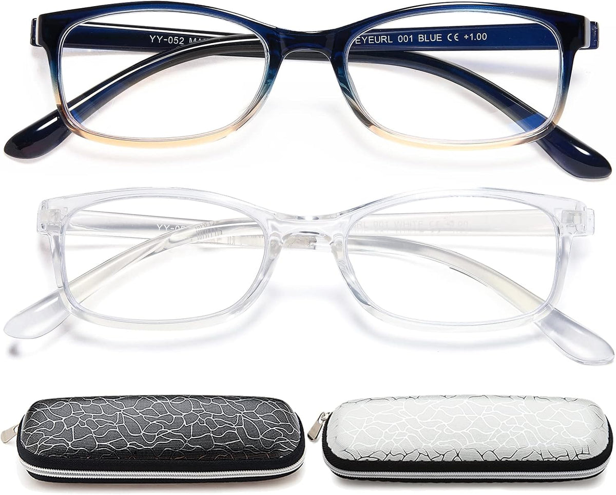 EYEURL Reading Glasses for Men Women Blue Light Blocking Readers 1.25