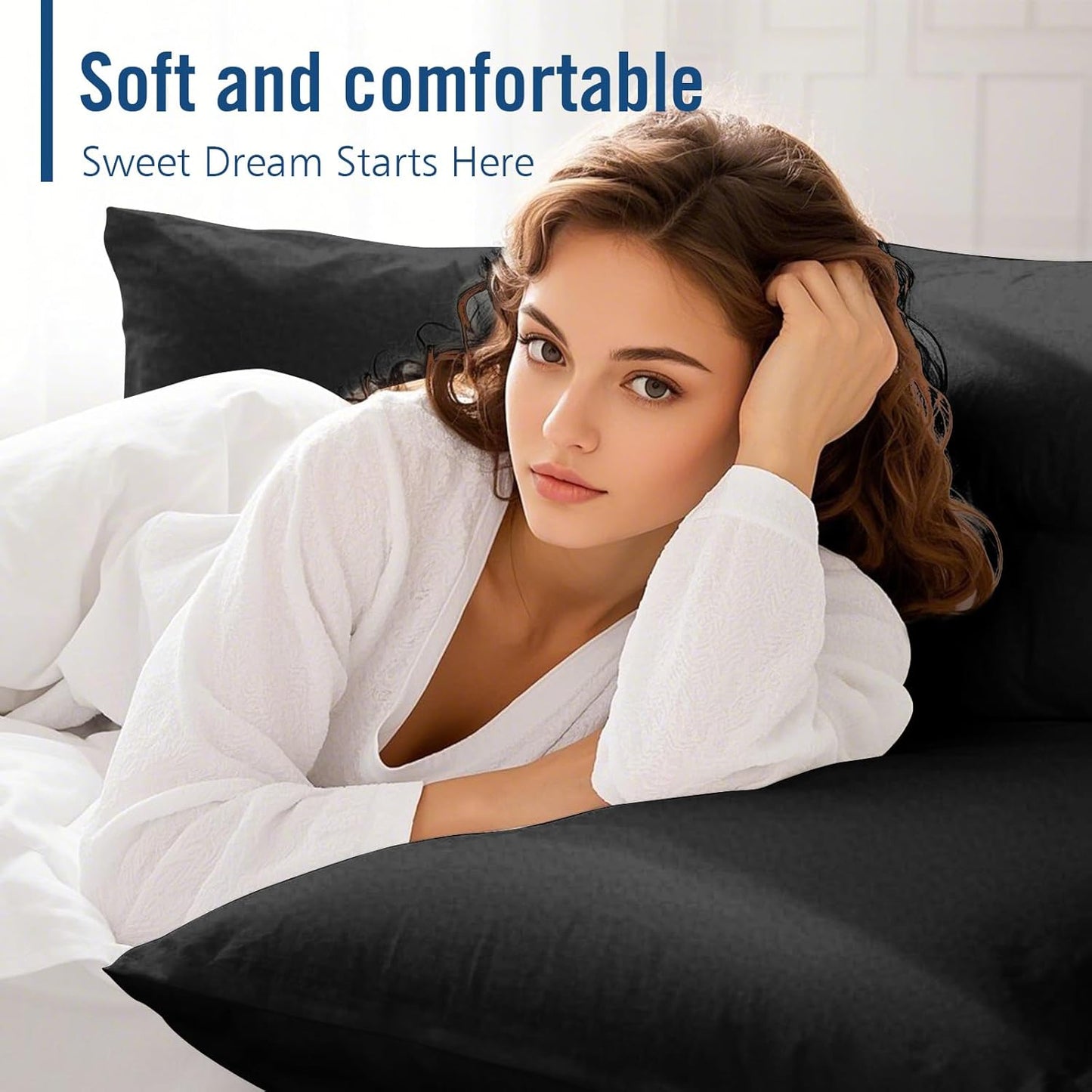 Piwaal Luxury Hotel Pillows for Sleeping 4 Pack,Bed Pillows Standard Size Set of 4,Down Alternative Filling,Pillows for Back,Stomach or Side Sleepers