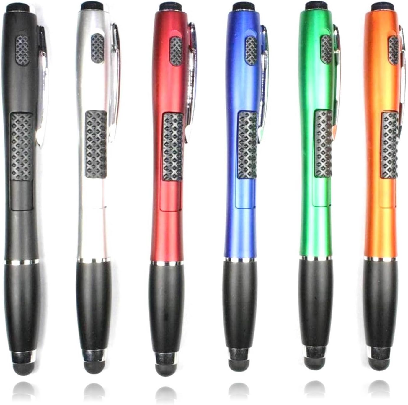 Stylus Pen [6 Pcs], 3-in-1 Multi-Function Touch Screen Pen (Stylus + Ballpoint Pen + LED Flashlight) for Smartphones Tablets iPad iPhone Samsung etc
