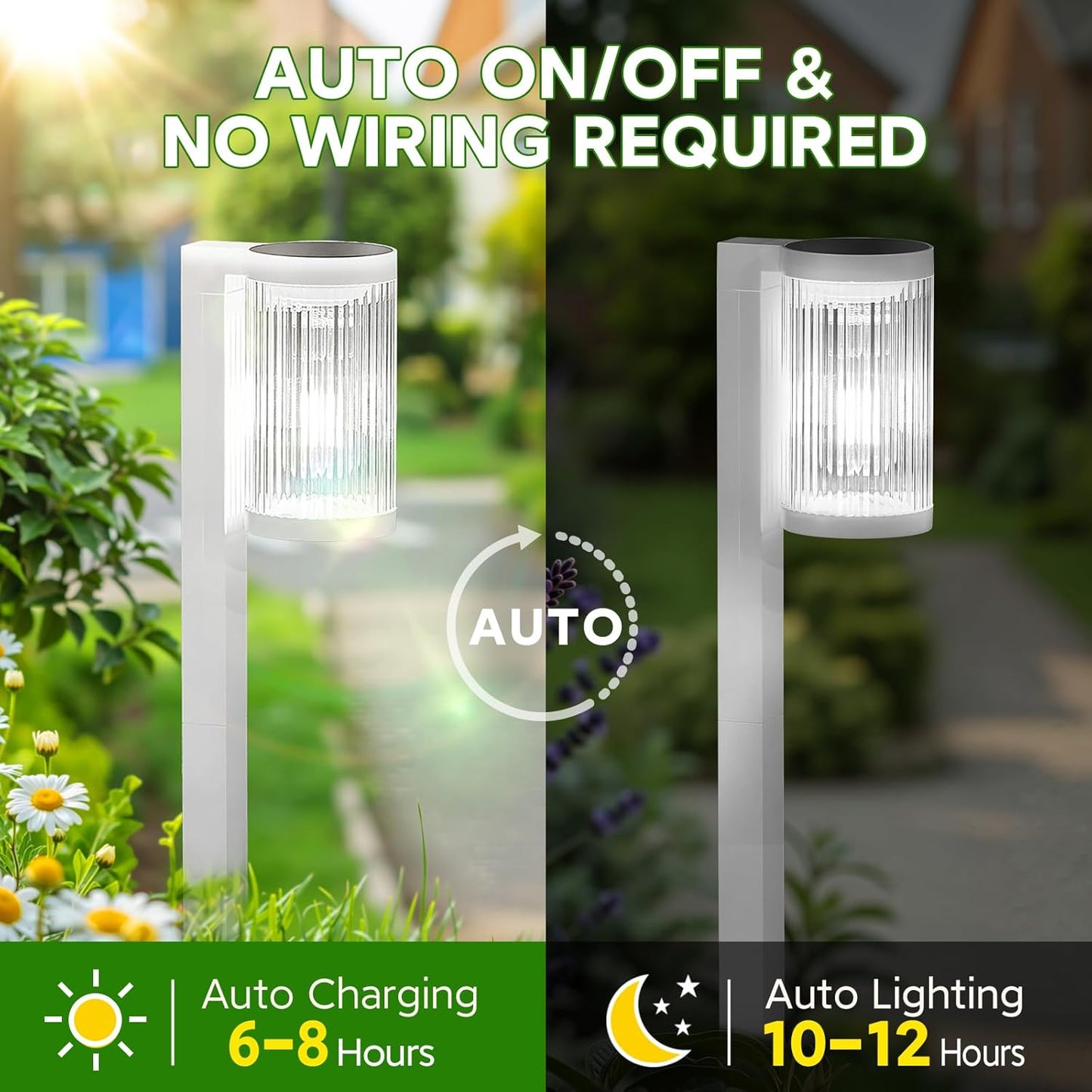 ELECLINK Solar Pathway Lights Outdoor, 6 Pack Upgraded Outdoor Solar Lights for Outside Super Bright Up to 12Hrs, IP65 Waterproof Solar Garden Lights for Yard Walkway Path Driveway Sidewalk