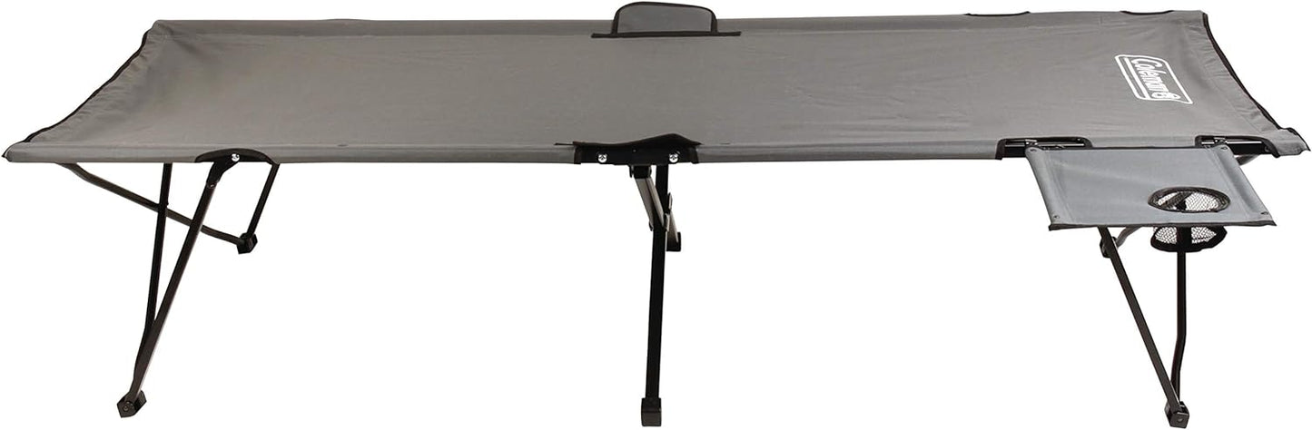 Coleman Pack-Away Big ‘n Tall Camping Cot with Removable Side Table, Extra Wide Cot Fits Adults up to 6ft 6in or 300lbs, Carry Bag Included