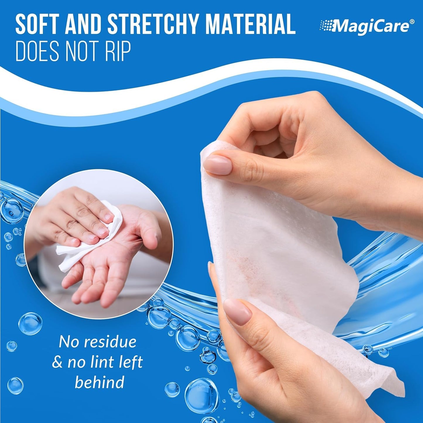 MagiCare 75% Large Alcohol Wipes (4, 80ct Packs, 320ct) - Hand Sanitizer Wipes, Unscented Hand Wipe, Cleaning, Sanitizing Wipe - Travel, Home, Office, Classroom, Car, Camping - Soft Packs