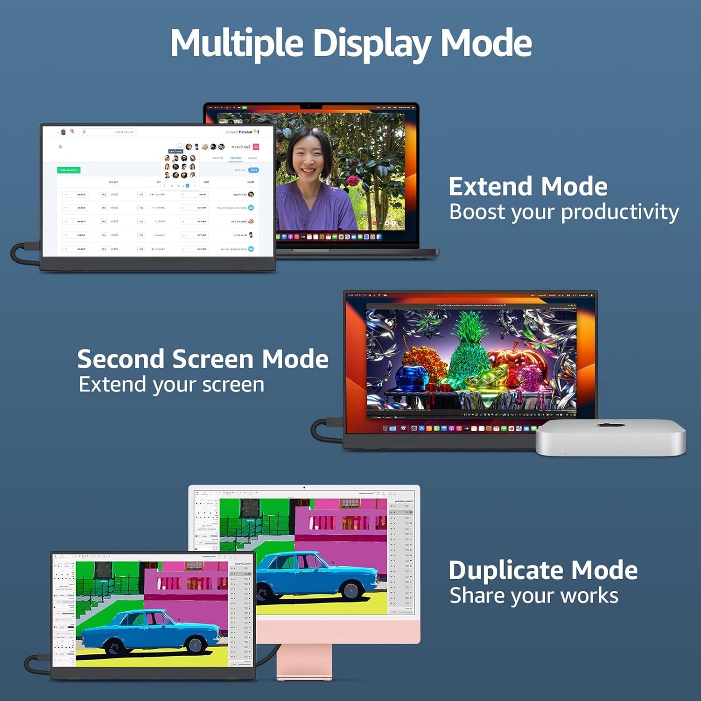 cocopar Portable Monitor 15.6 Inch 1080P FHD 60Hz 85% sRGB Travel Monitor with Speaker HDMI USB-C Second Screen for Laptop MacBook Surface PC Xbox PS4/5, VESA Mountable, with Cover Stand
