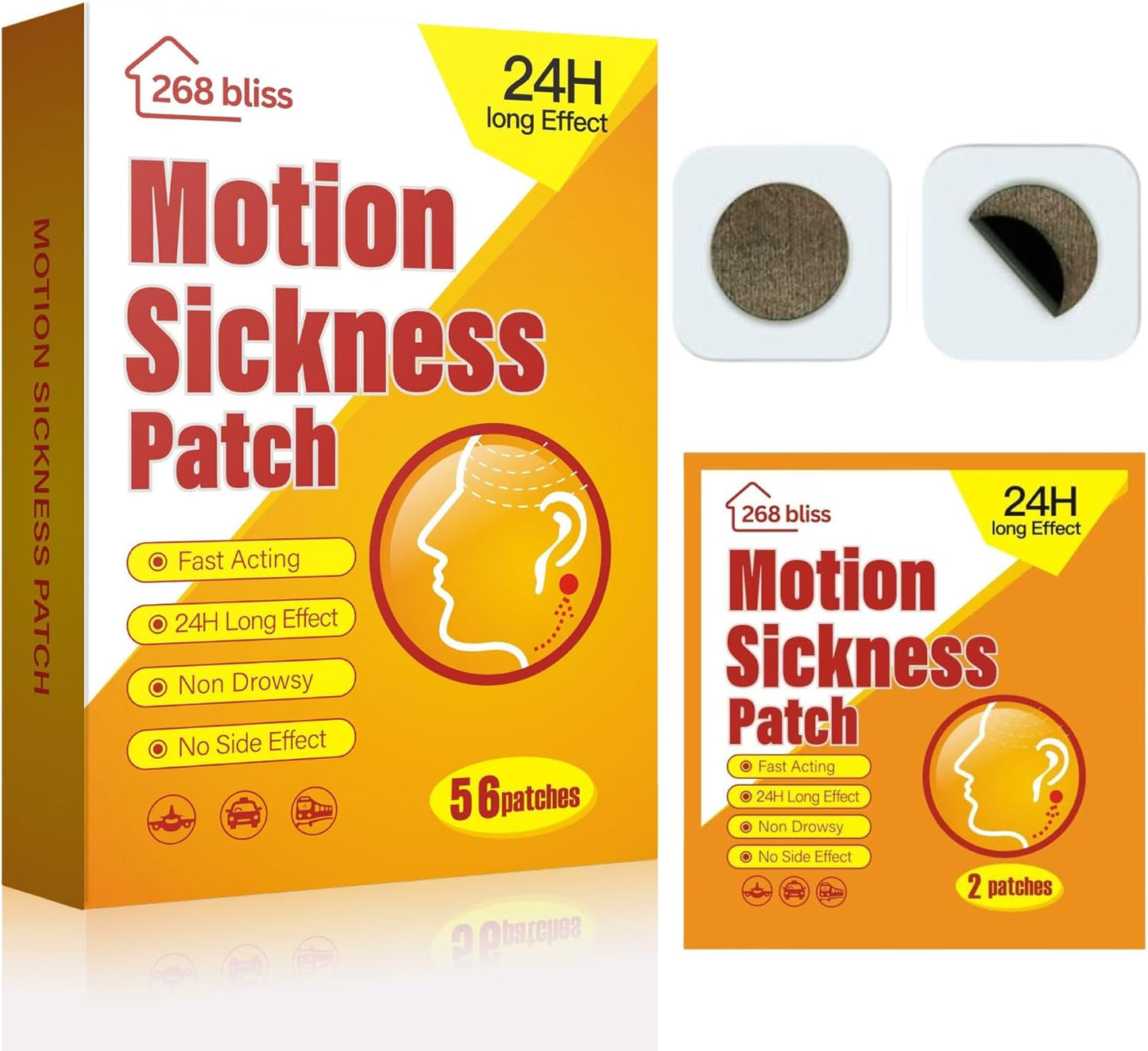 Motion Sickness Patches for Cruise,Car,Bus,Ships,Airplane,Park Rides - Non-Drowsy - Travel Essentials for Adults and Kids (28 Count (Pack of 1))