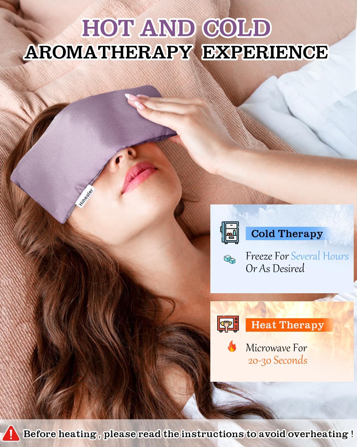 Hihealer Weighted Eye Mask for Sleeping, Lavender Eye Pillow for Spa Yoga