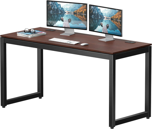 SHW 55-Inch Commercial-Grade Office Computer Desk, Cherry
