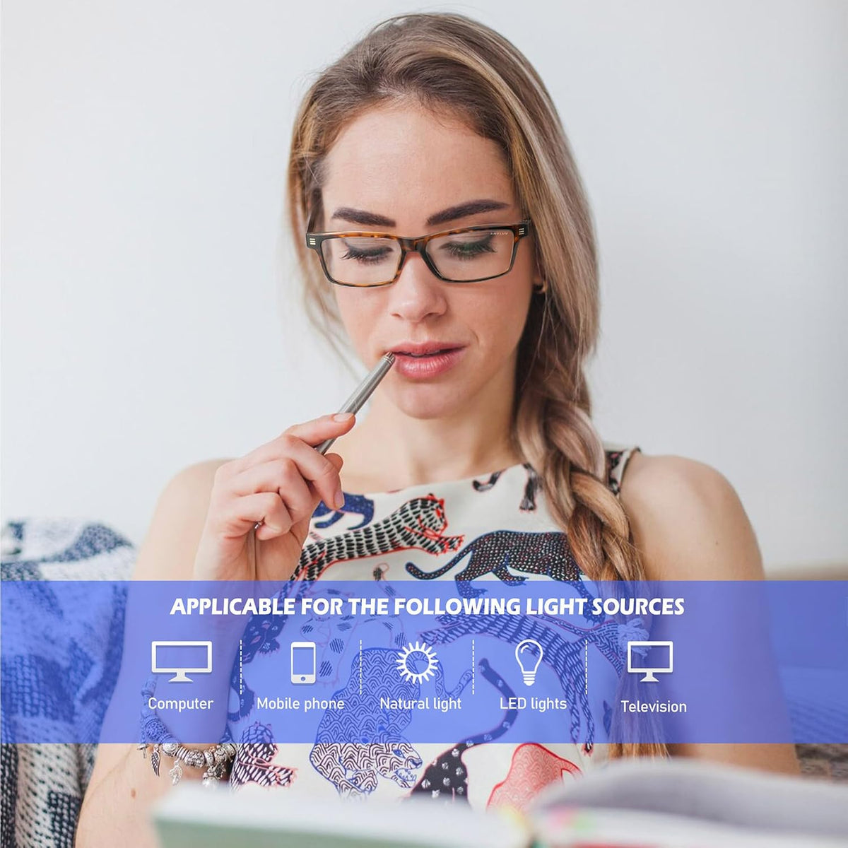 ANYLUV Blue Light Glasses for Sleep, 99.9% Blue Green Light Blocking with Red Lens, Blue Light Glasses