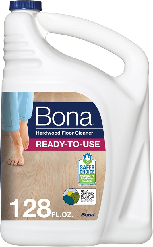 Bona Hardwood Floor Cleaner Refill - 128 fl oz - Unscented - Refill for Bona Spray Mops and Spray Bottles - Residue-Free Floor Cleaning Solution for Wood Floors