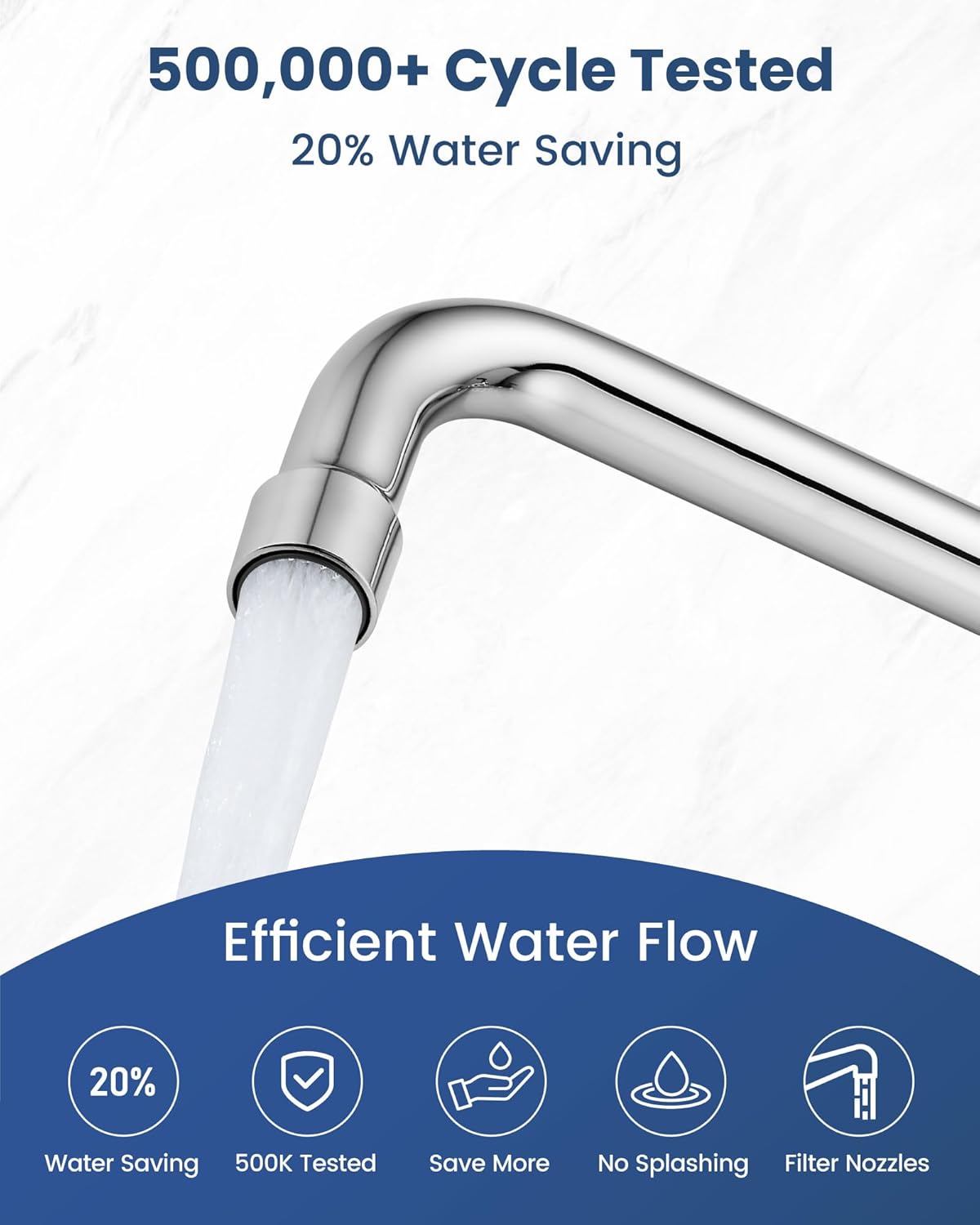 Airuida Wall Mount Commercial Kitchen Faucet,8 Inch Swivel Spout,8 Inch Center Utility Sink Faucet with Dual Handles,Solid Brass 360° Swivel Spout,Commercial Sink Faucet for Kitchen Laundry,Chrome