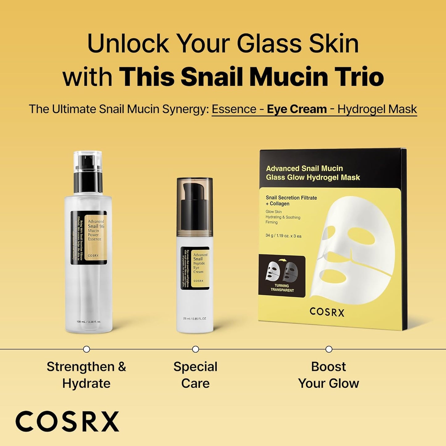 COSRX Snail Mucin Peptide Under Eye Cream, 73.7% Snail Mucin and Niacinamide, Eye Care, Eye Cream Anti Aging, Korean Eye Cream for Dark Circles, Korean Skin Care, 0.84 fl oz