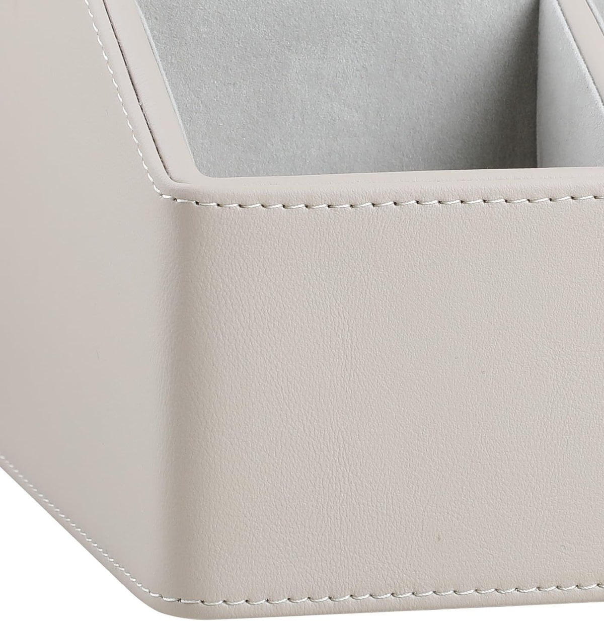 PU Leather Desk Organizer, Remote Control Holder, Dark Beige