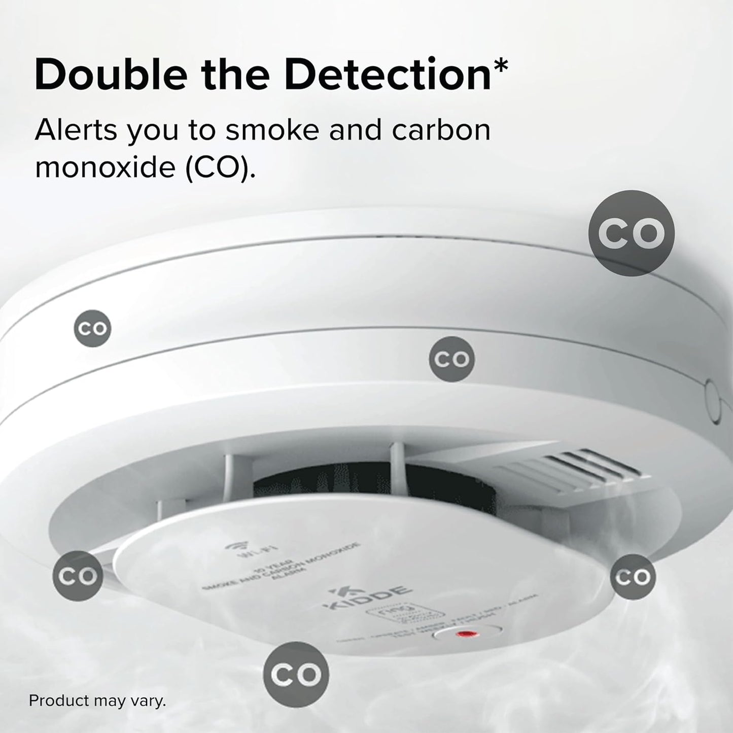 Kidde Smart Smoke and Carbon Monoxide Detector, Ring App Enabled for Real-Time Notifications, Wire-Free Interconnectivity, AA Battery Powered