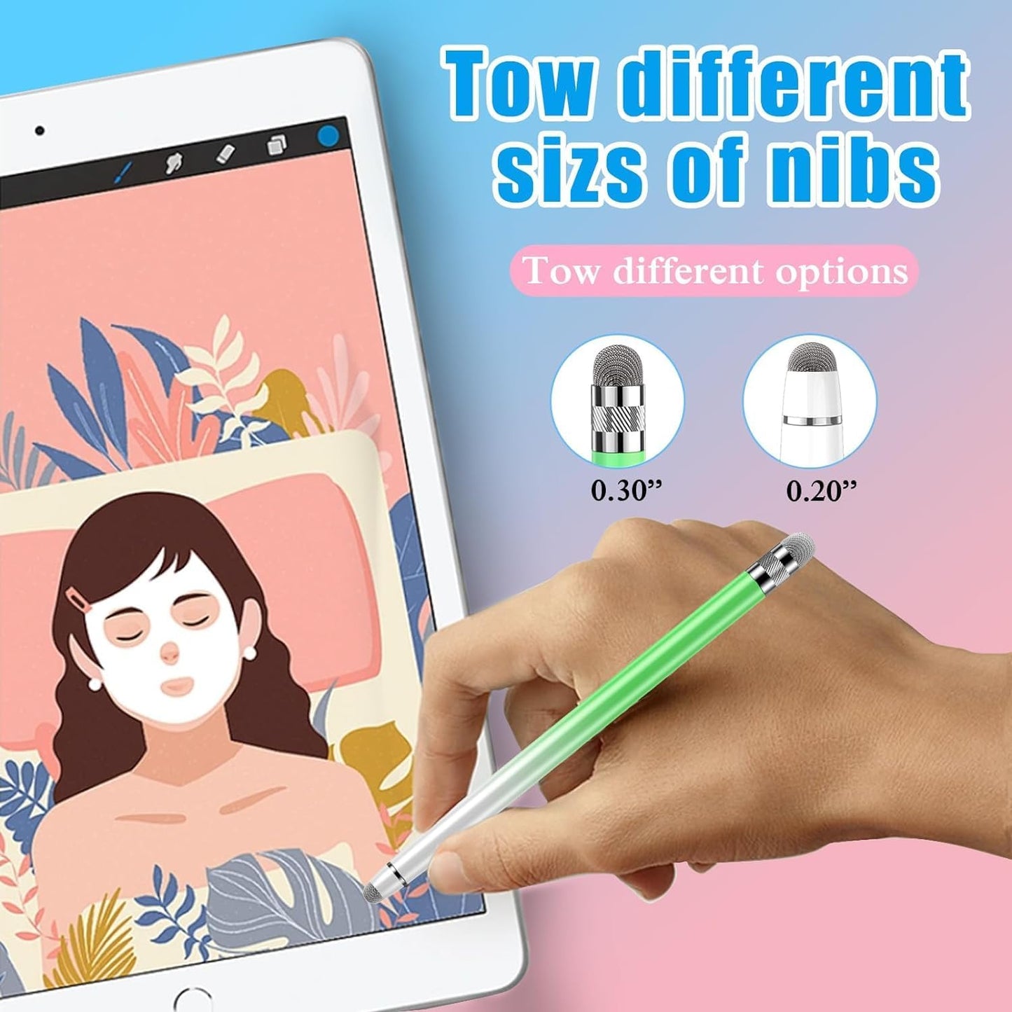 Bopomofo 5PCS Stylus Pens for Touch Screens, Stylus Pen for iPhone/iPad/Tablet Android/Microsoft/Surface, Compatible with Touch Screens (Purple/Pink/Blue/Green/Yellow)