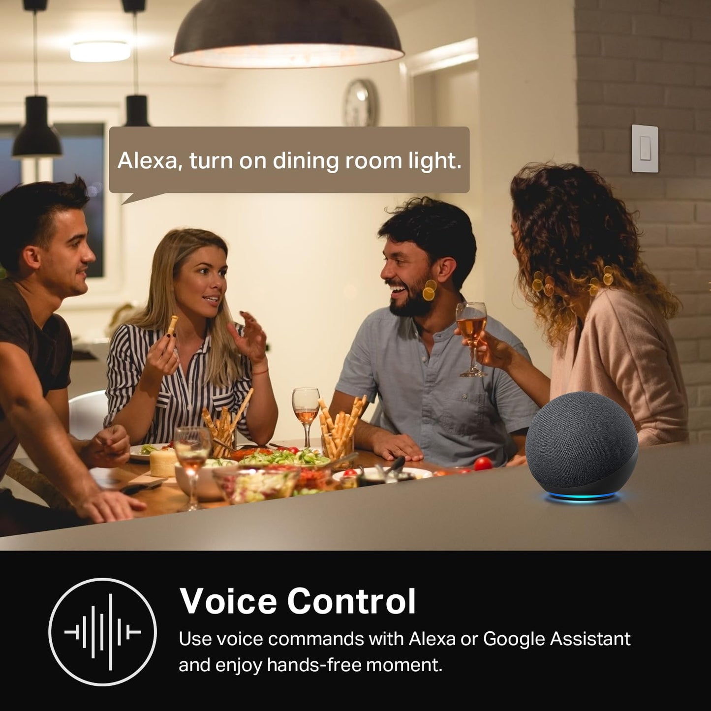Kasa Smart Light Switch HS200, Single Pole, Needs Neutral Wire, 2.4GHz Wi-Fi Light Switch Works with Google Home, UL Certified, No Hub Required, White
