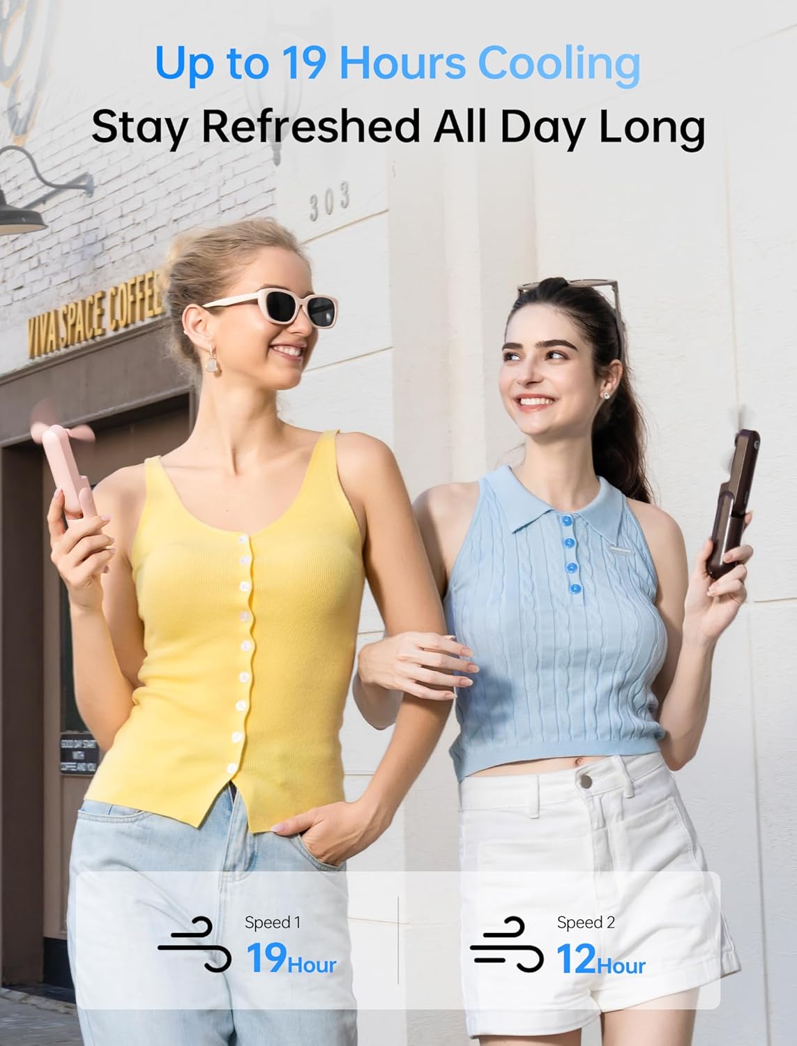 JISULIFE 3 IN 1 Handheld Mini Fan - Portable Fan & Power Bank & Flashlight, 19H Max Cooling, USB Rechargeable, Pocket-Sized for Travel, Cruise, Concerts, Makeup, 2026 Summer Gifts for Women(Brown)