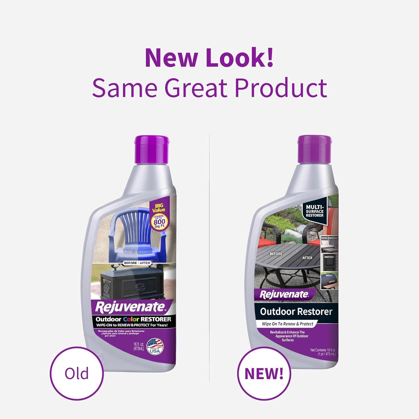 Rejuvenate Outdoor Restorer, 16 Ounces, Restores Faded and Weathered Outdoor Surfaces Such As Patio Furniture, Shutters, Siding And Grills