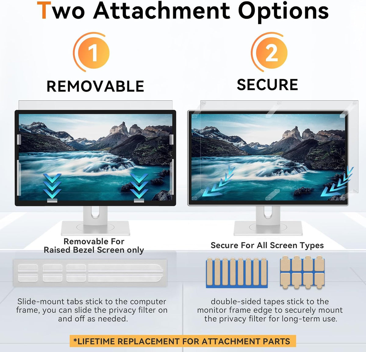 [2 Pack] 29 Inch Computer Privacy Screen for 21:9 Aspect Ratio Widescreen Monitor, Eye Protection Anti Glare Blue Light Computer Monitor Privacy Filter, Removable Anti-Scratch 29in Protector Film