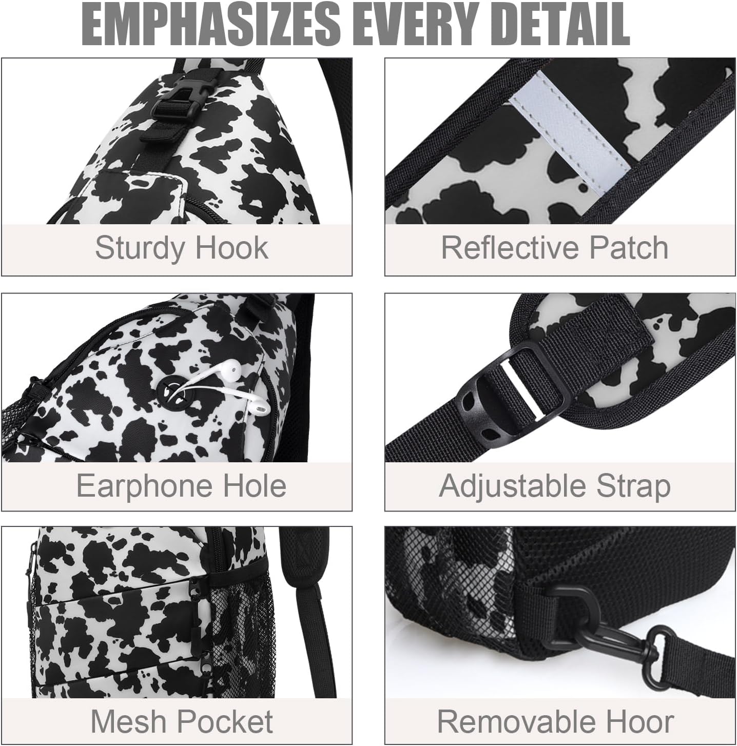 Pritent Crossbody Bags for Women Men Trendy Sling Bag Backpack Casual Chest Bag with Convertible Shoulder Strap