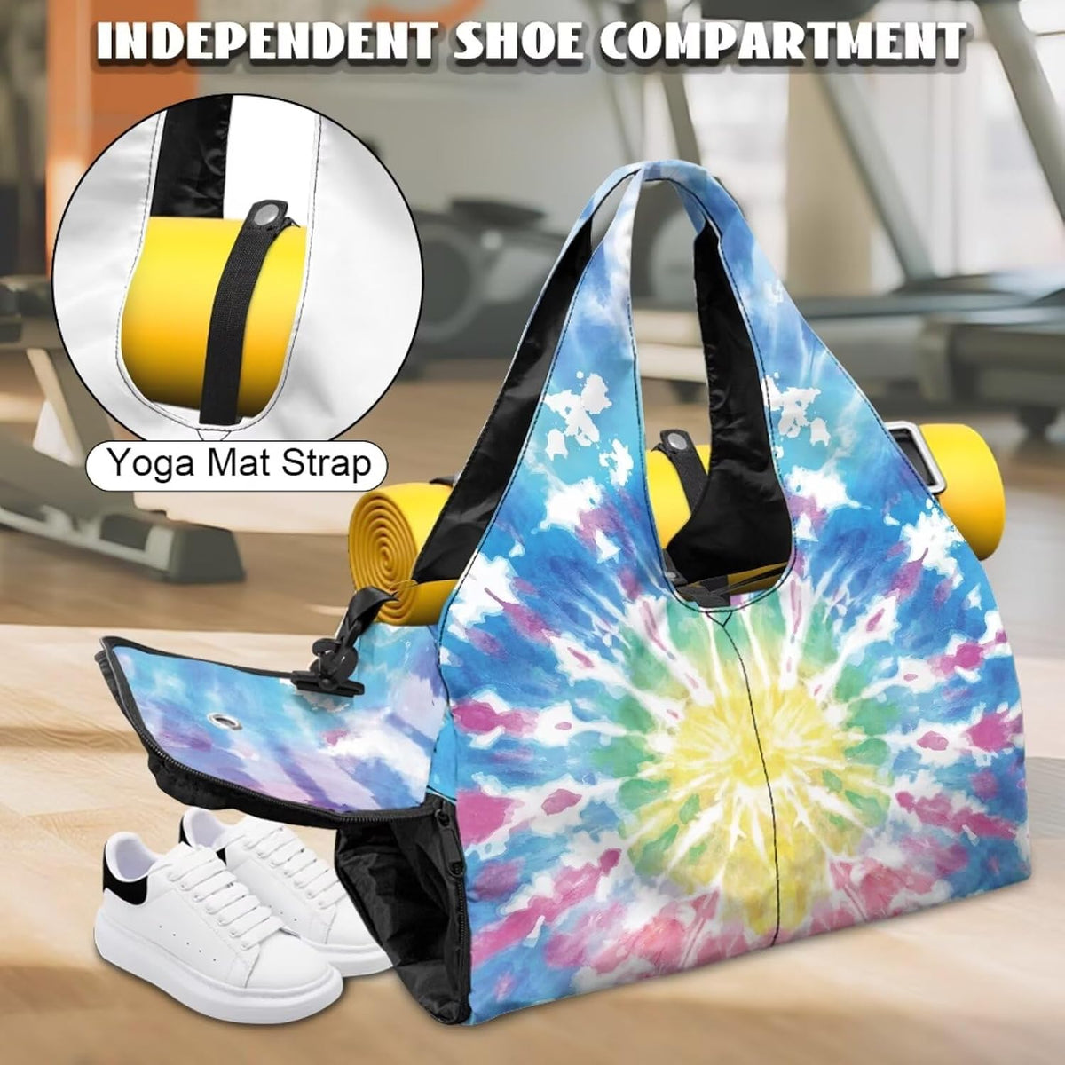 Yoga Mat Bag for Men Women Canvas Yoga Mat Carrier Take In Out Mat Easily for Beach Swim Bags Pool Sports Gym