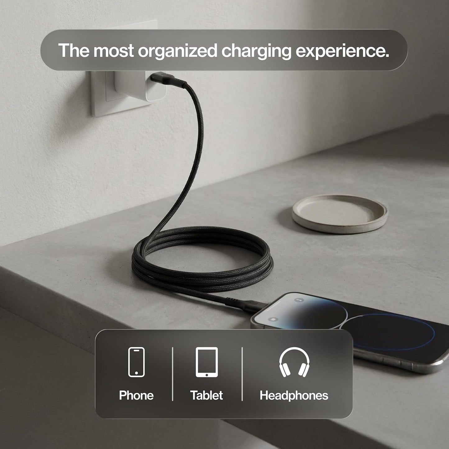 Statik MagStack USB to USB C Cable, A to Type C Charger Fast Charging Phone Charger Cord, On The Go Magnetic Charging Cable for Car, Compatible with iPhone, iPad & Android, 27W 3FT