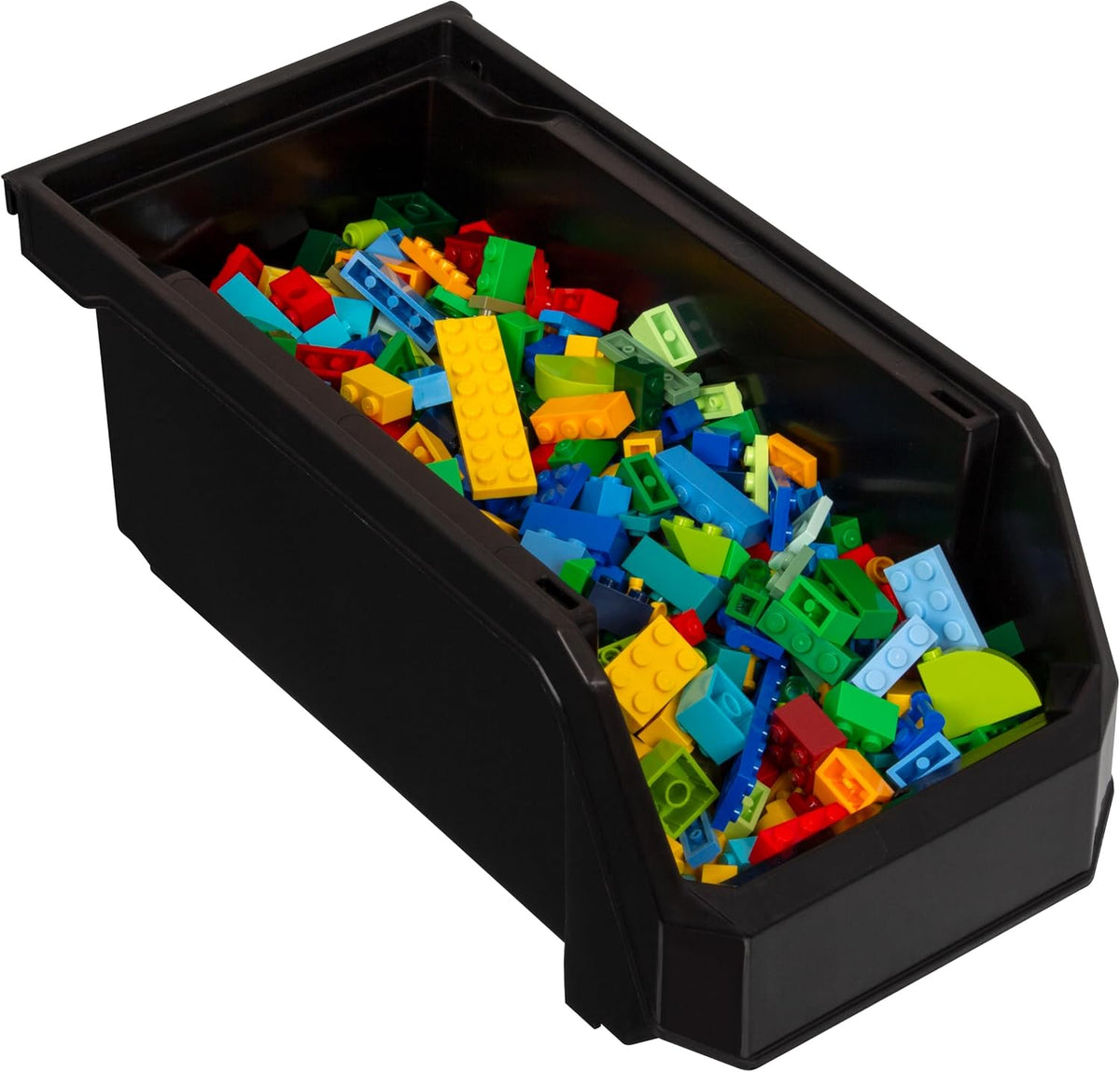 ReadySpace Plastic Containers for Organizing and Storage Bins for Closet, Kitchen, Office, Garage or Pantry Organization, Stackable Bins, Medium (11" x 5" x 5.5"), 8-Pack, Black