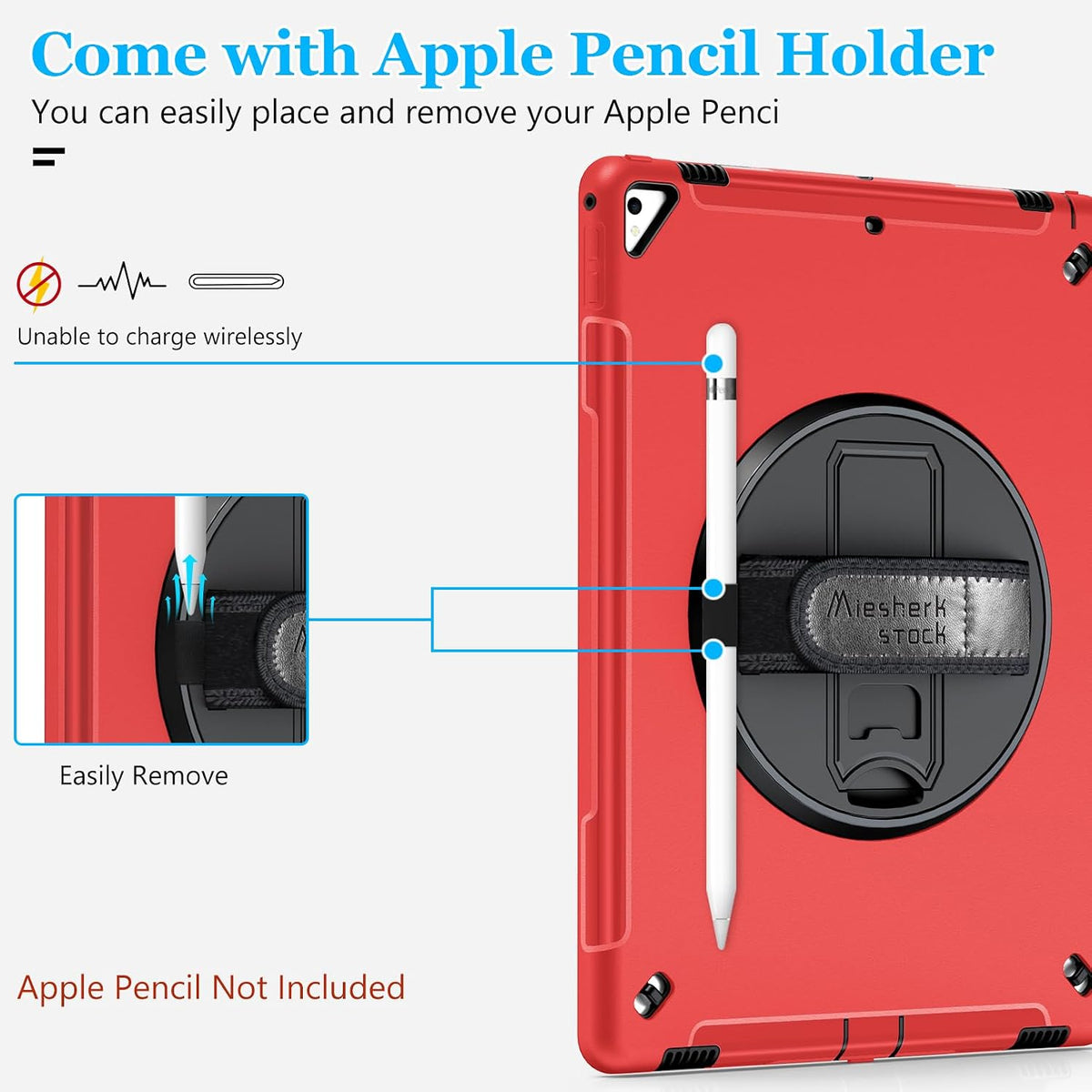 Miesherk STOCK Case for iPad Pro 12.9 2nd/1st Generation 2017/2015 Red