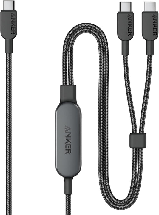 Anker Cable,6FT 2-in-1 USB C to USB C Cable 140W Max,Fast Charging for iPhone 17/17 Pro Max/16 Series,MacBook Air/Pro,and More(Braided,Black)