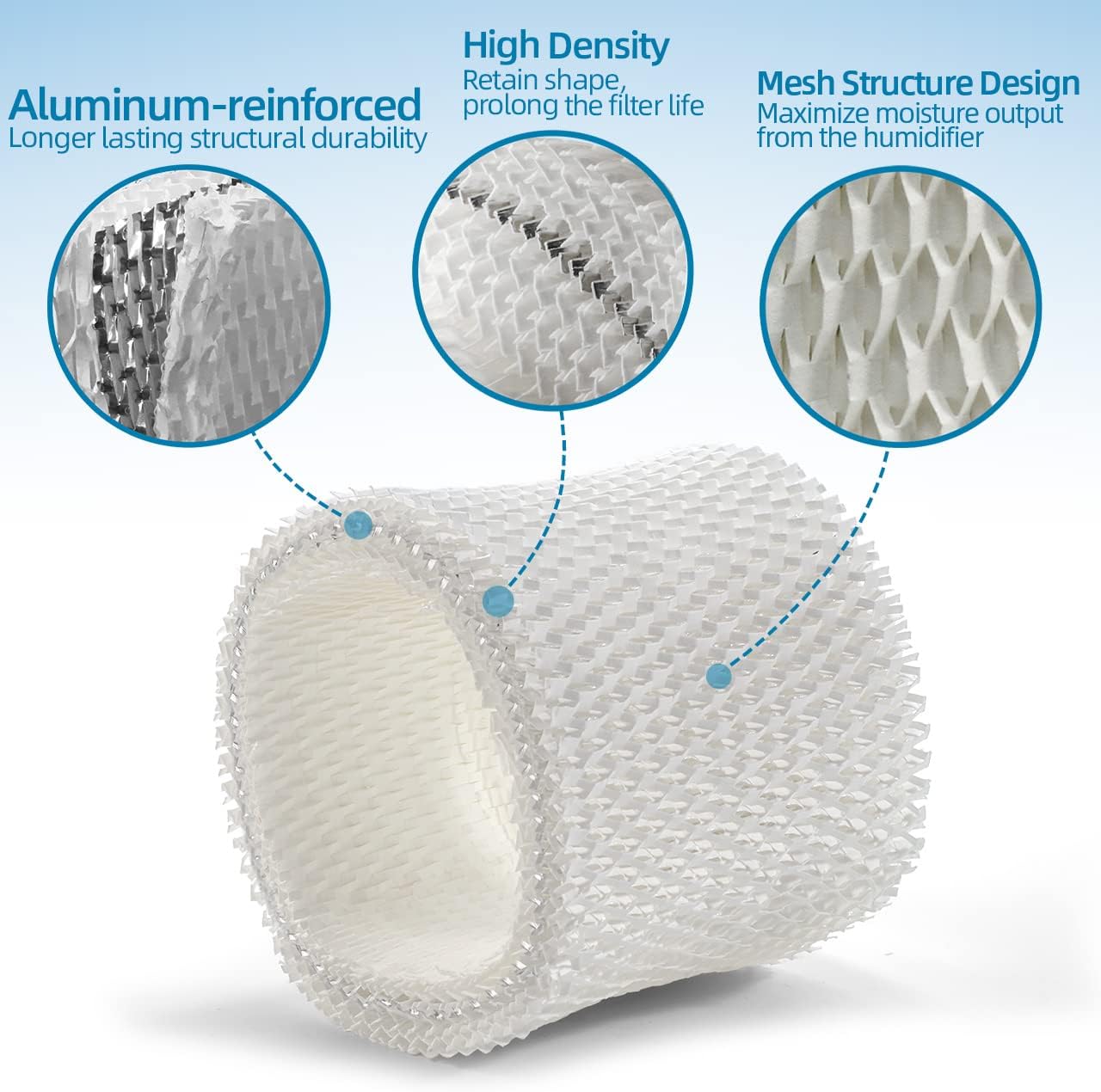 WF2 Humidifier Filter for Kaz Vicks - V3100 V3500 V3700 V3800 V3900 3020 Series, Protec PWF2 VEV400 Cool Mist Vaporizer Humidifiers (Pack of 4) White