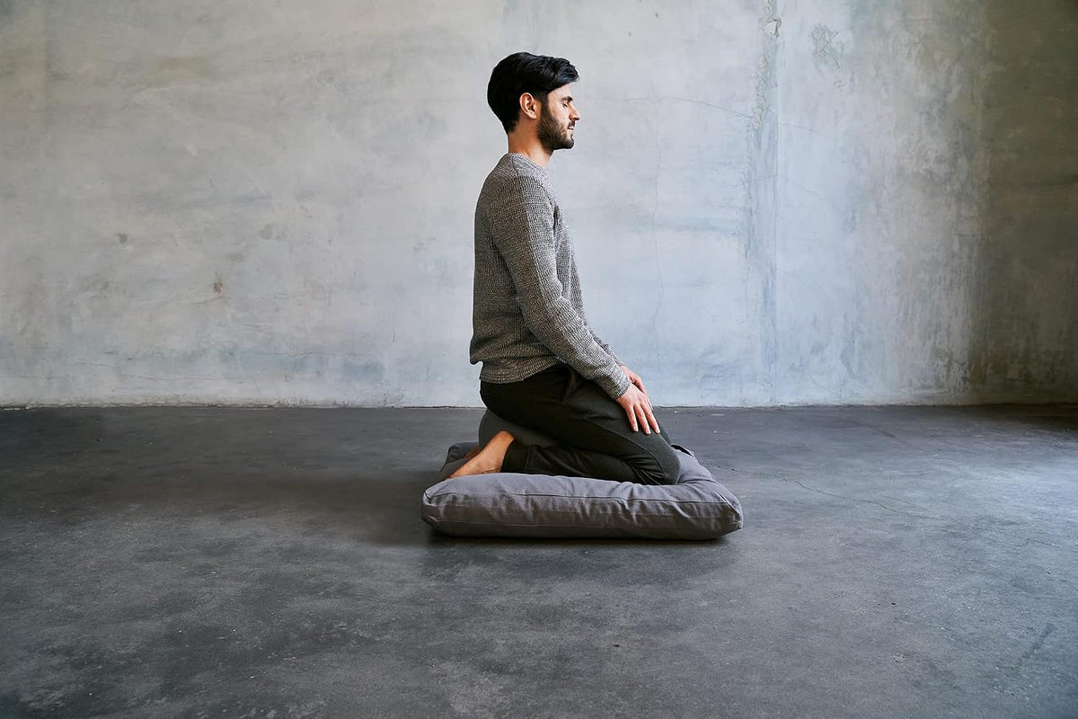renoo Meditation Cushion Set - Zafu Meditation Pillow and Zabuton Floor Cushion - Adjustable Organic Buckwheat and Cotton Fill - GOTS Certified Cotton Washable Covers - 30x30x10 - Multiple Colors