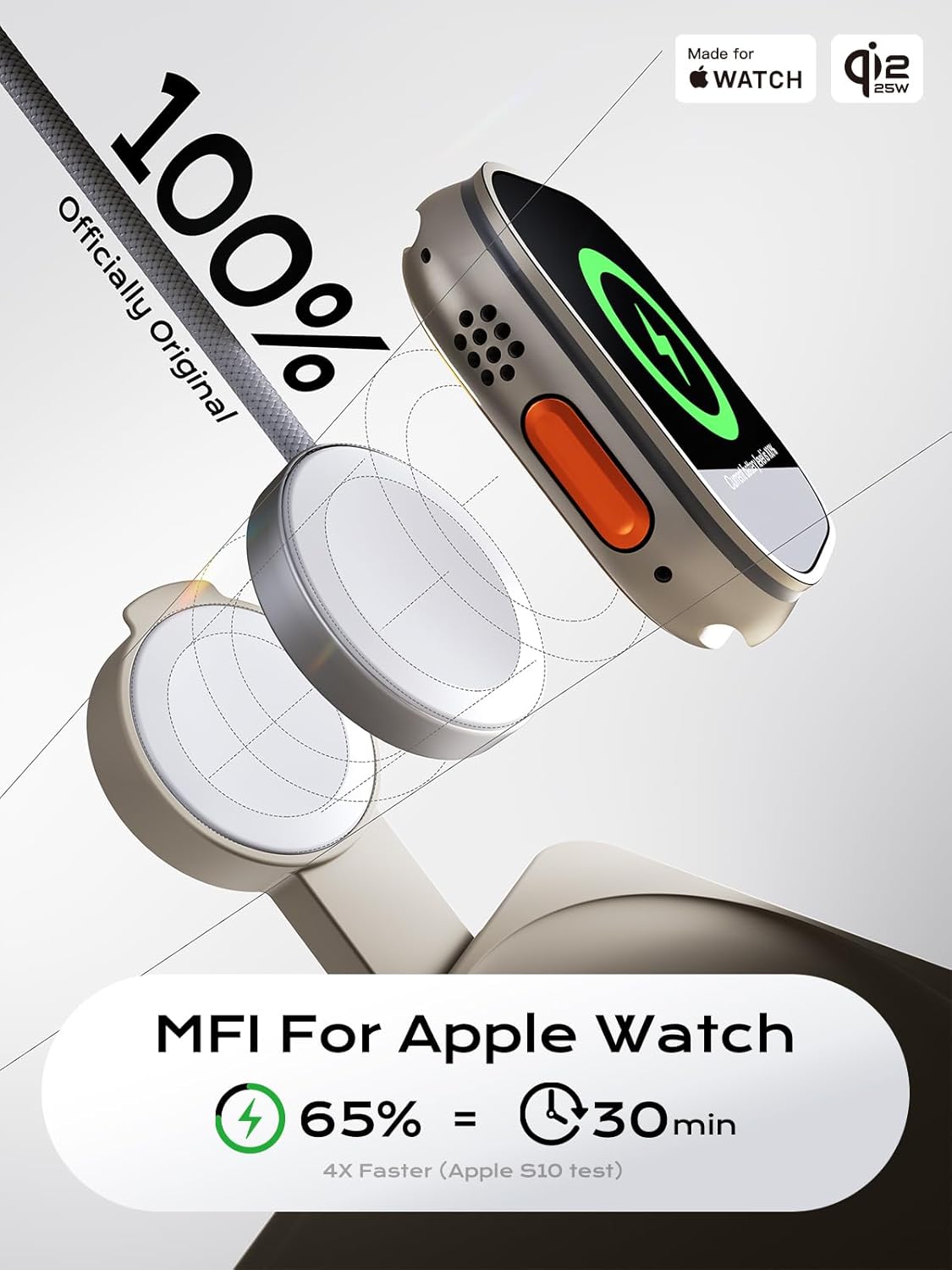 THREEKEY 3 in 1 Qi2 Wireless Charging Station, 25W Magnetic Charger with MFi-Certified Apple Watch Module for iPhone 17/16/15/14/13/12, AirPods, Pixel 10 Pro XL, 45W Adapter