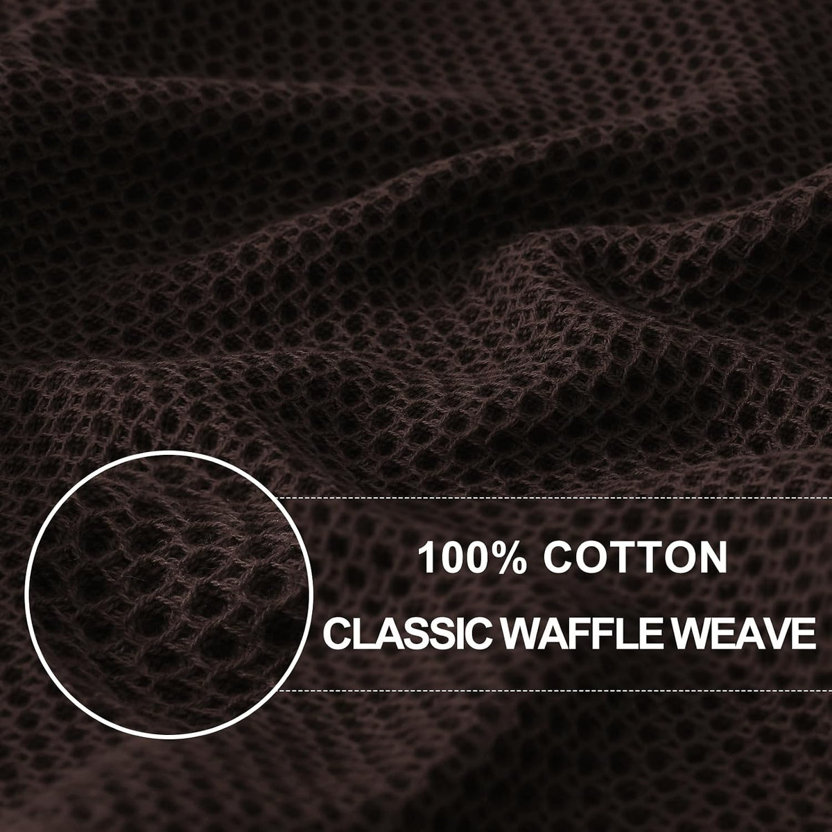 Homaxy 100% Cotton Waffle Weave Kitchen Dish Towels 12-Pack, Dark Brown