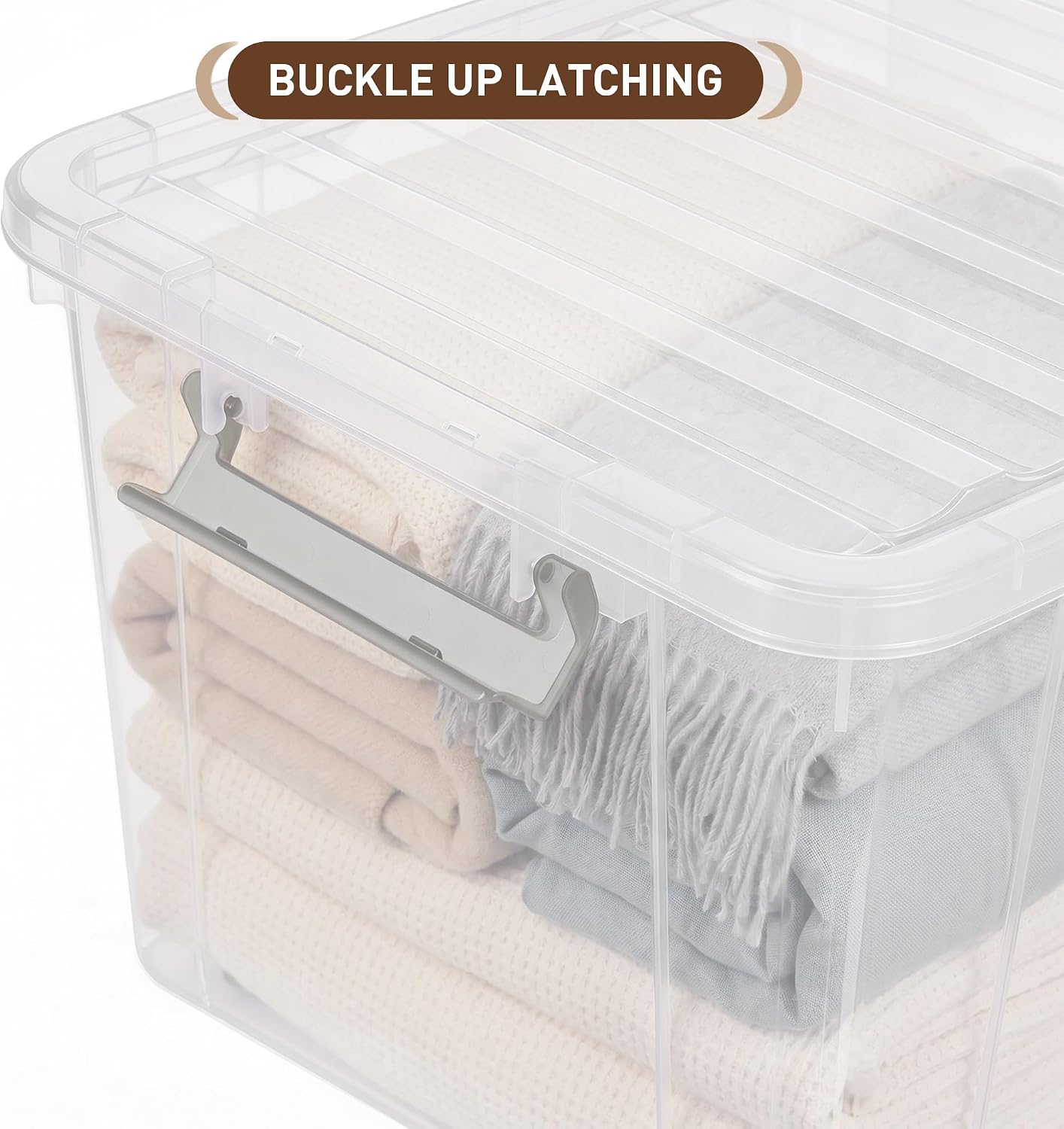 Citylife 6 Packs 69 QT Plastic Storage Bins with Lids Large Stackable Storage Containers for Organizing Clear Storage Box for Garage, Closet, Kitchen