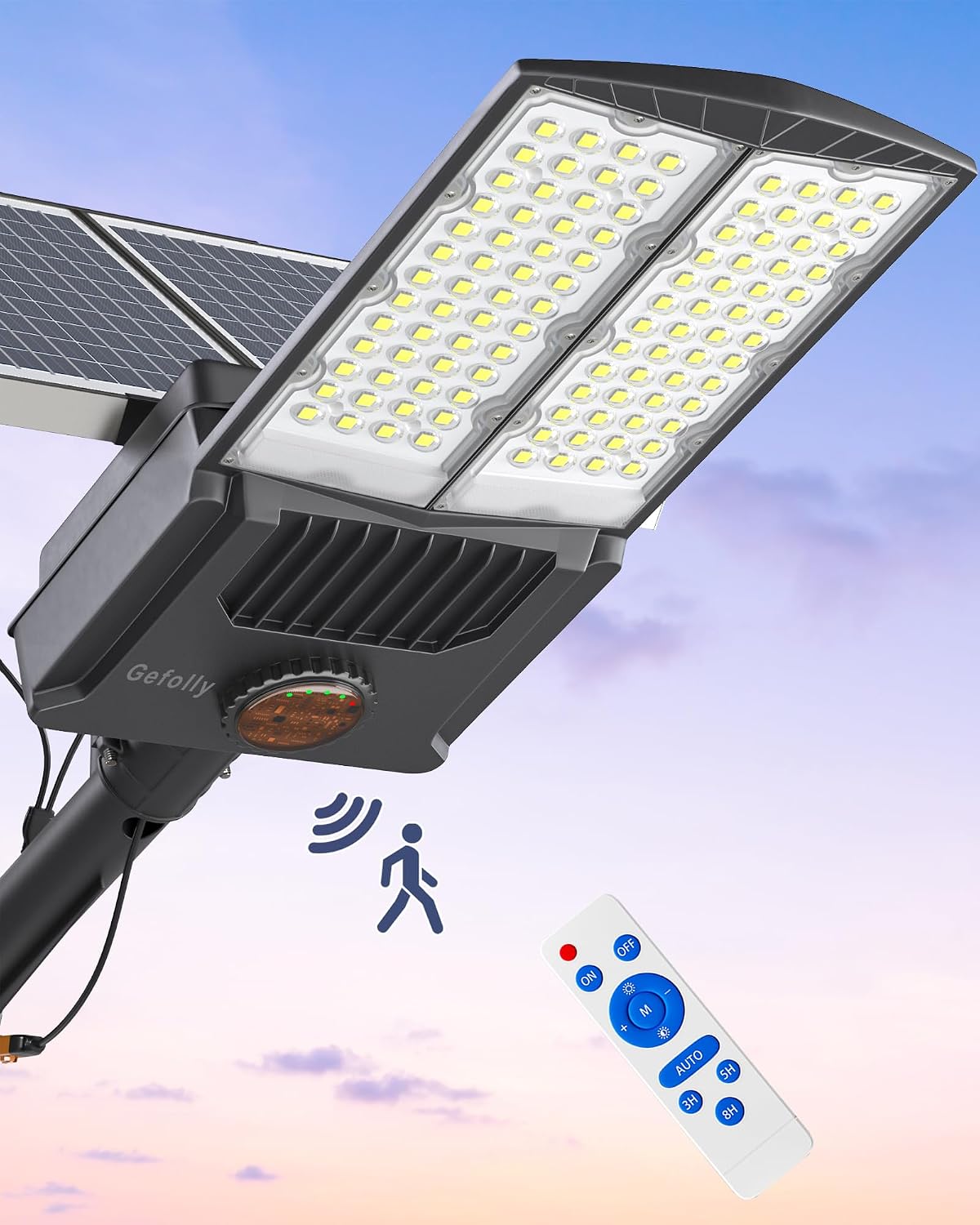 Gefolly SL-8400W Solar Street Lights Outdoor, Commercial Parking Lot Light