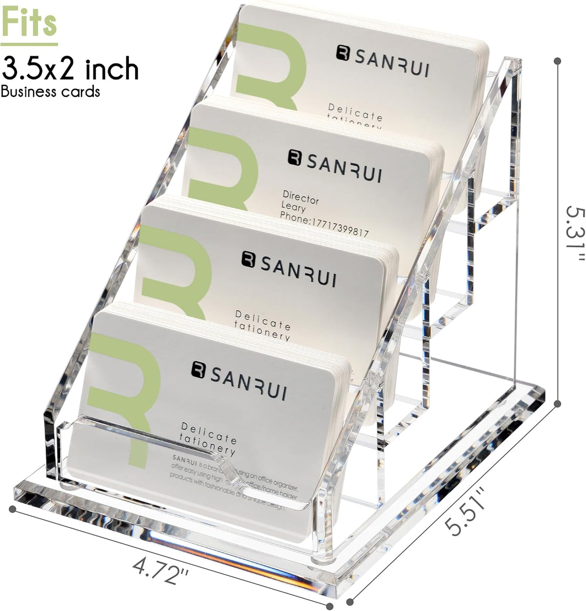 YUXUN Business Card Holder for Desk Acrylic Business Cards Display Stand
