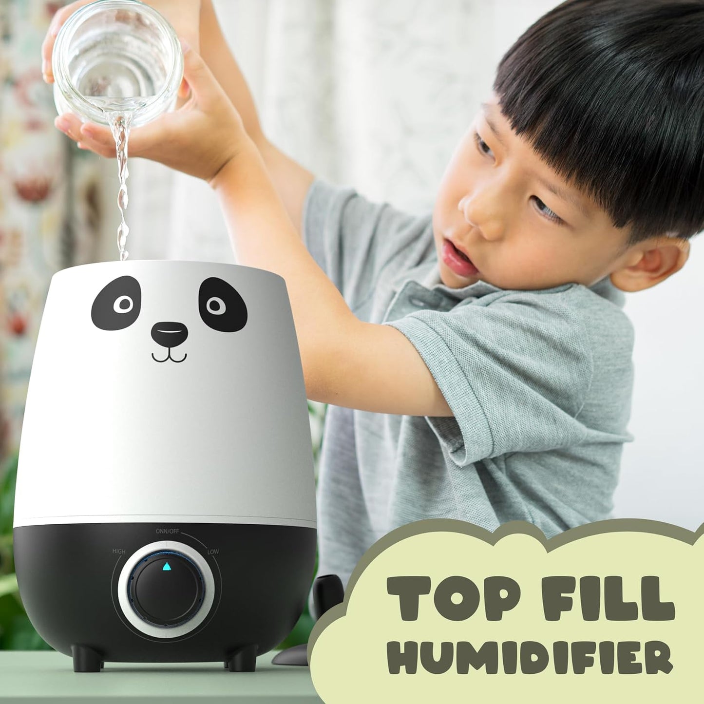 Everlasting Comfort 2.5L Kids Humidifiers for Bedroom - Easy to Clean 24HR Runtime No-Filter Quiet Kids & Baby Humidifier for Nursery, Home, Plants, Allergies, Dry Skin, Congestion, Indoor