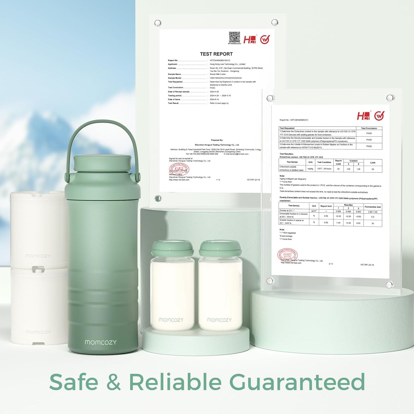 Momcozy 22oz Portable Breast Milk Cooler for Outdoor, Life Saver with 360° Total Cooling for 24 Hours, Larger Capacity Travel Breastmilk Chiller with 2pcs Baby Bottles for Breastmilk Storage