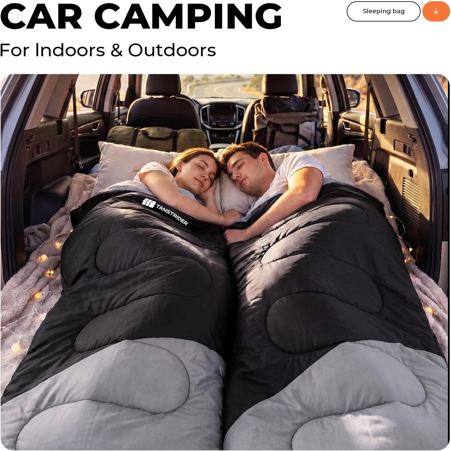 Sleeping Bag for Adults Warm Weather, Compact Lightweight Backpacking Sleeping Bag with Compression Sack, Camping Essentials Gear for Hiking Travel Climbing Outdoor & Indoor Use