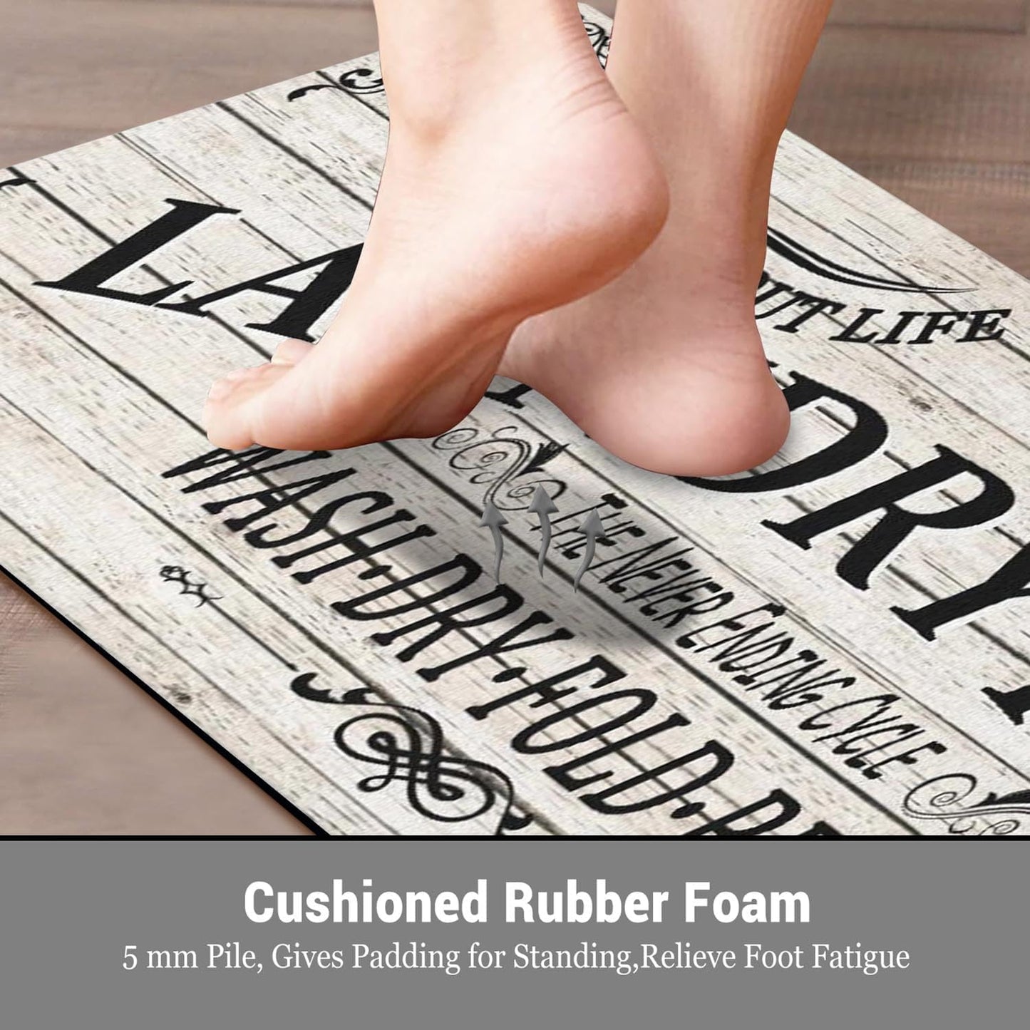 Non Slip Laundry Room Rug - Farmhouse Kitchen Floor Mat -Laundry Room Rug- Runner Decor -Washable Floor Carpet for Washroom Mudroom Kitchen Bathroom Hallway-20 x48