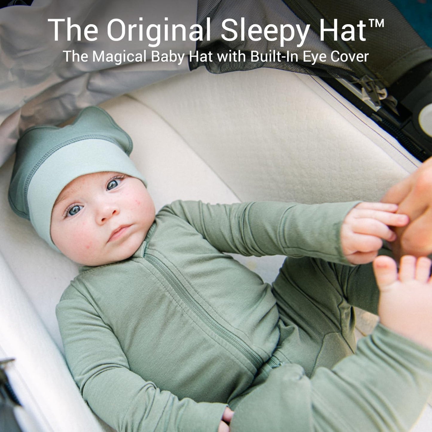 The Original Baby Sleep Mask & Soft Eye Shade – Newborn, Sun Hat & Beanie – Travel & Baby Gifts