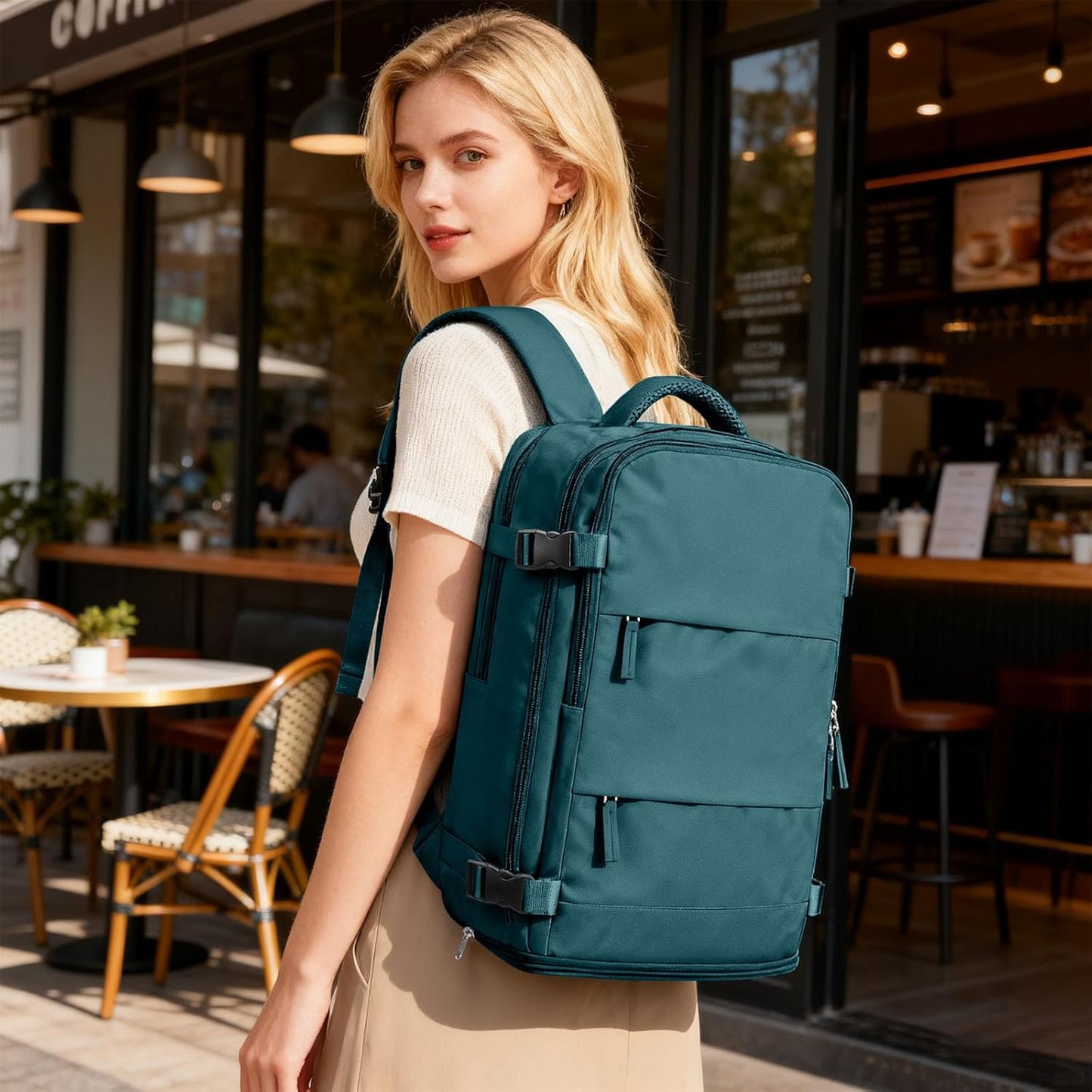 coofay Travel Backpack For Women Men Airline Approved Carry On Backpack Flight Approved Waterproof Sports Luggage Backpack Casual Daypack Small Hiking Backpack