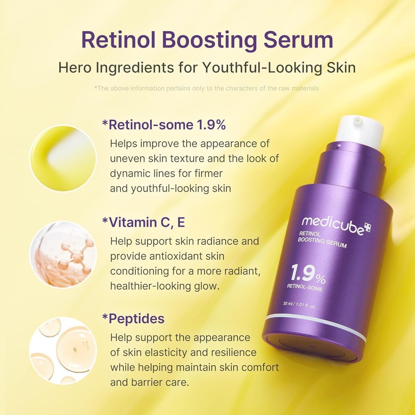 medicube Retinol Boosting Serum | Intensive Firming, Hydration & Plumping Care with Retinol, Peptides & Vitamins | Pore-Refining, Smooth Radiant Skin | Korean Skincare, 1.01 fl. oz