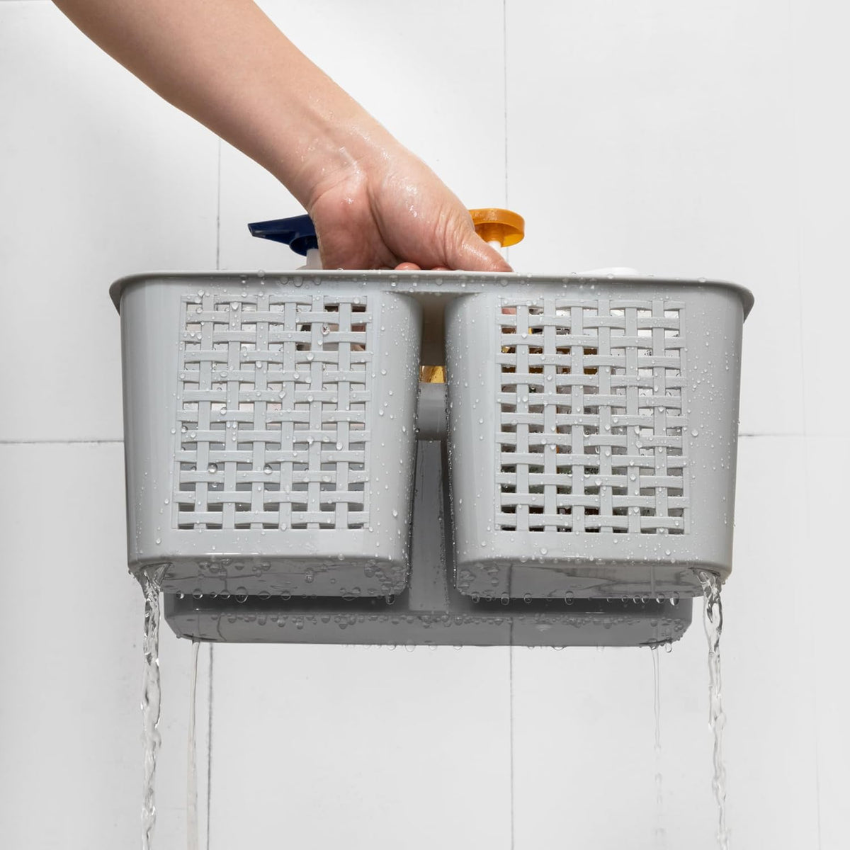 Tiawudi Portable Shower Caddy, Caddy Organizer with Handle, Plastic Shower Basket Hold Soap, Shampoo, Hair Supplies and Beauty Products, Cleaning Supplies Organizer for Home, Dorm, Shelf and Cabinet