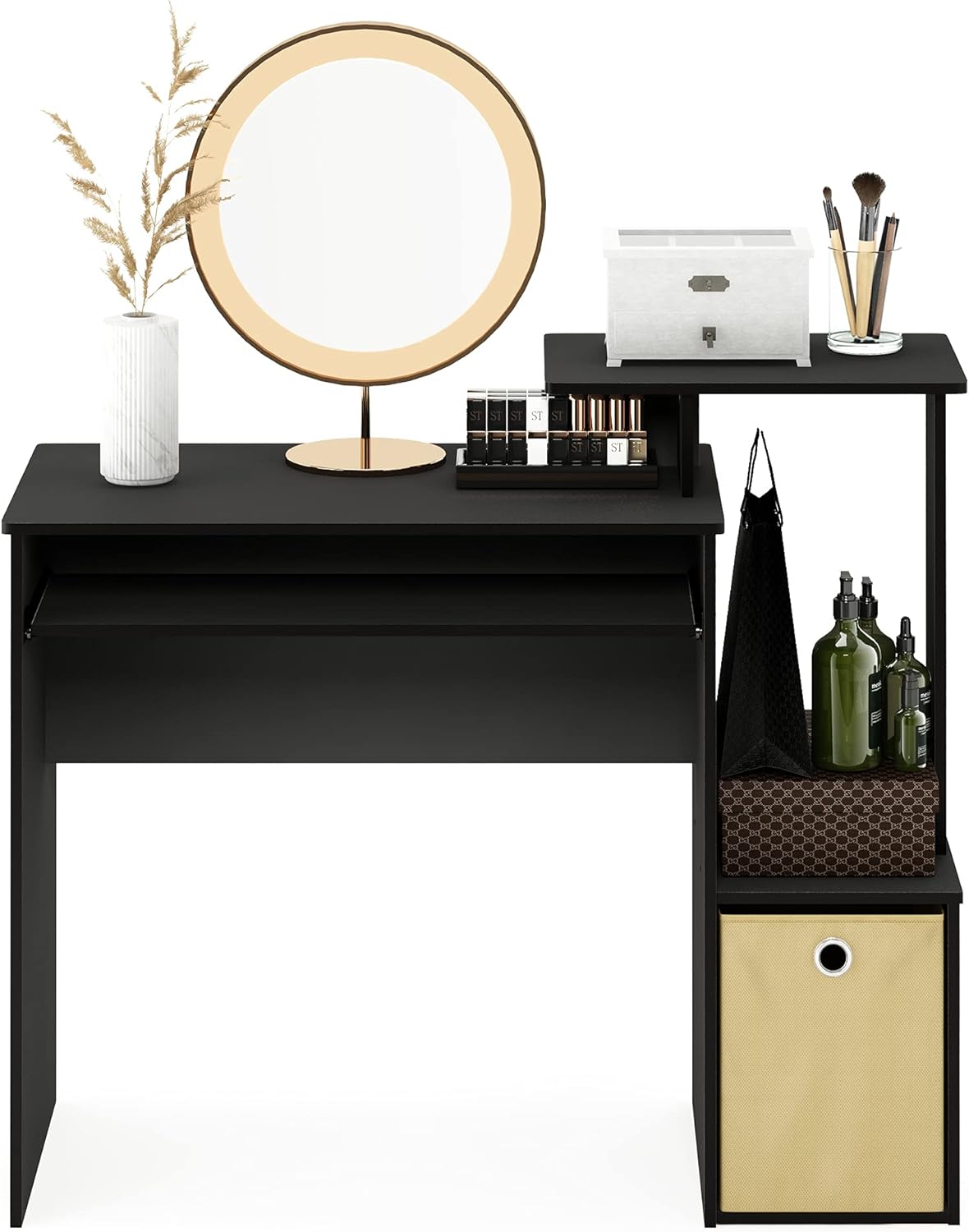 Furinno Econ Multipurpose Home Office Computer Writing Desk, Black/Brown