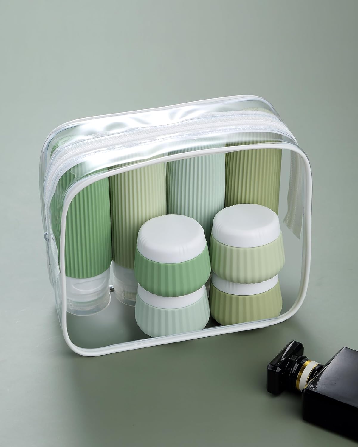 Mrsdry Travel Bottles 8 Pack, TSA Approved 3 oz Travel Containers with Clear Bag, Leak Proof Silicone Squeezable Essentials Jars