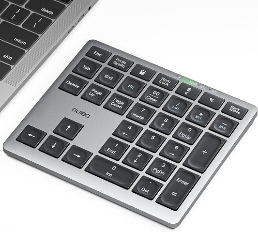 Nulea Wireless Number Pad for Laptop with Bluetooth 5.0 & 2.4G Connection